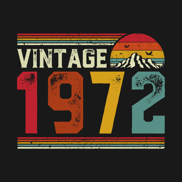 Vintage 1972 Birthday Gift Retro Style by Foatui