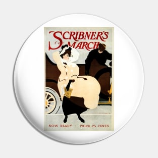 SCRIBNER'S for MARCH Magazine by Robert Wildhack 1907 Vintage Advertisement Pin