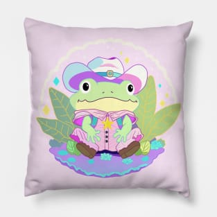 Pastel Cowboy Frog Pillow