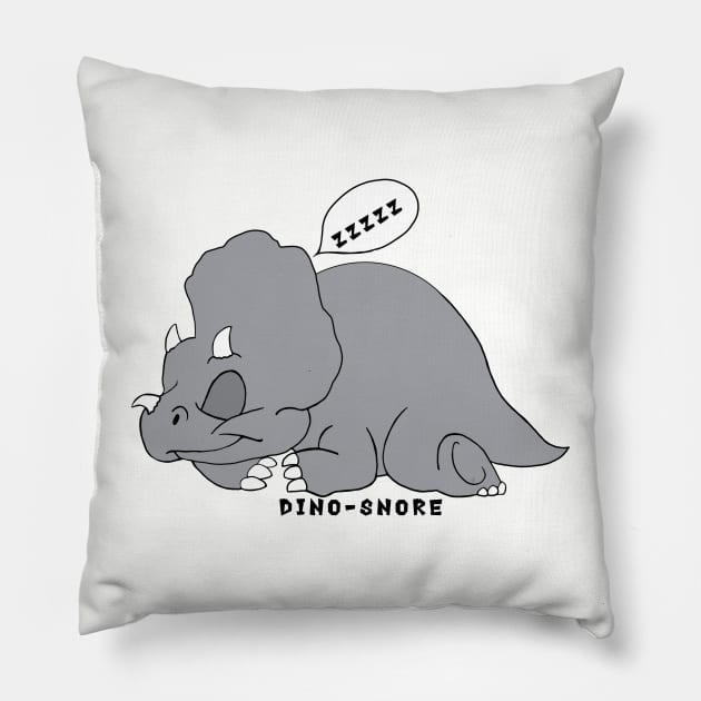 Dino-Snore Pillow by AlissaJoyLeeArt 