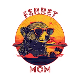 Vintage Retro Style Ferret Mom T-Shirt