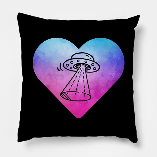 UFO Gift for Women and Girls Pillow by JKFDesigns