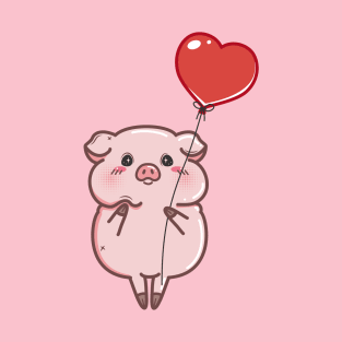 Fall in love piggy with balloon T-Shirt