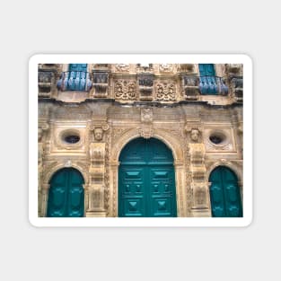Baroque church with carved stone facade Magnet