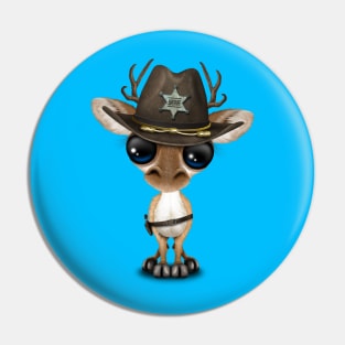 Cute Baby Deer Sheriff Pin