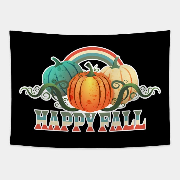 vintage pumpkins happy fall Tapestry by bless2015