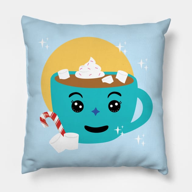 Holiday Hot Cocoa Pillow by Edofest