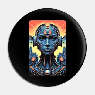Modern Futurism Contemporary Abstract Female Art Pin