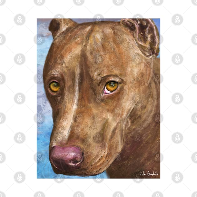 A Beautiful Red Nose Pit Bull Painting by ibadishi