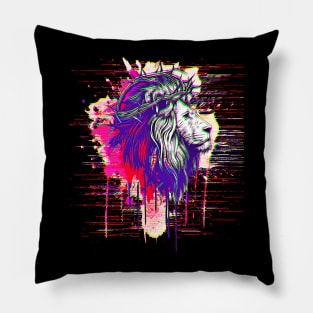 Lion Head Artwork Pillow