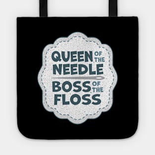 Queen of the Needle Boss of the Floss Blue Tote