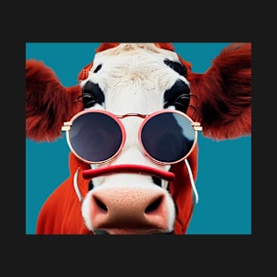 Fun Happy Cow Wearing Sunglasses T-Shirt