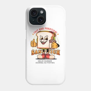 Sandwich, the cartoon sandwich mascot holding a coffee cup Phone Case