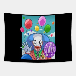 National Clown Day Funny Carnival Balloons Joke Tapestry