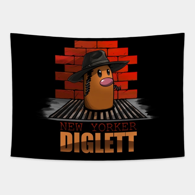 New YORKER DIGLETT Tapestry by Meca-artwork