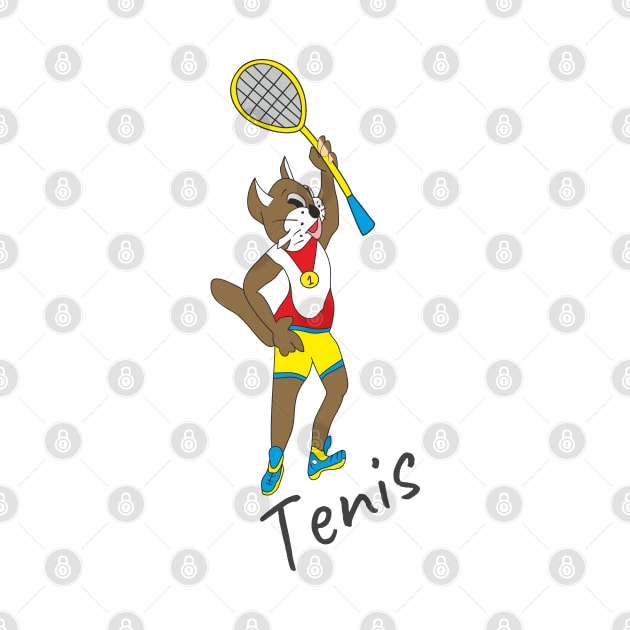 cat tennis player by Alekvik
