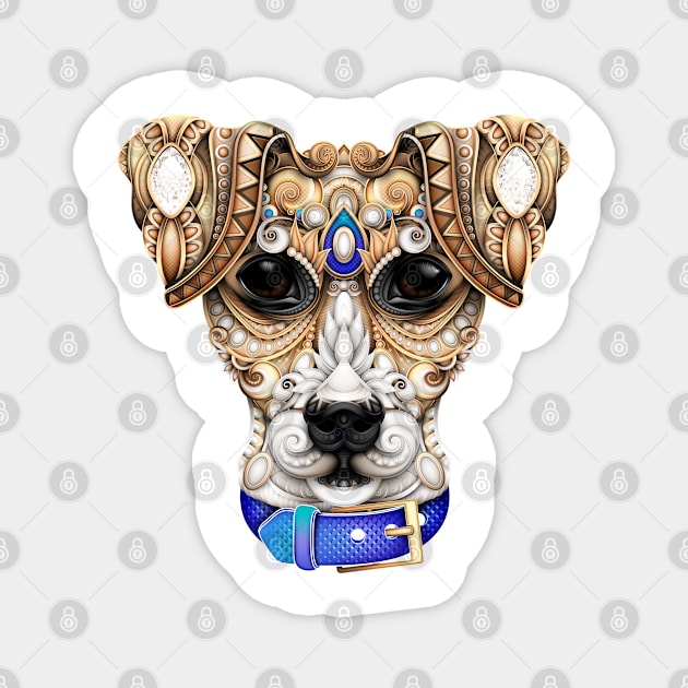 Ornate Decorative Dog, Human Best Friend Face Magnet by lissantee