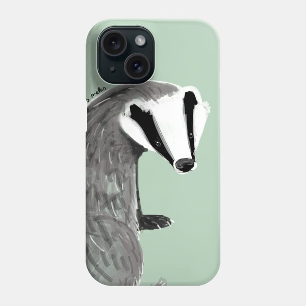 Adorable Badger Meles meles Phone Case by belettelepink