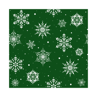 Christmas Folk Snowflakes2 Green T-Shirt