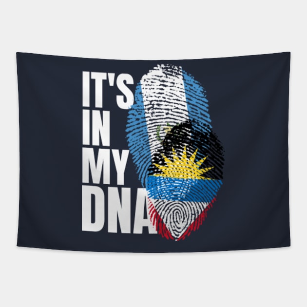 Antigua And Guatemalan DNA Mix Flag Heritage Gift Tapestry by Just Rep It!!