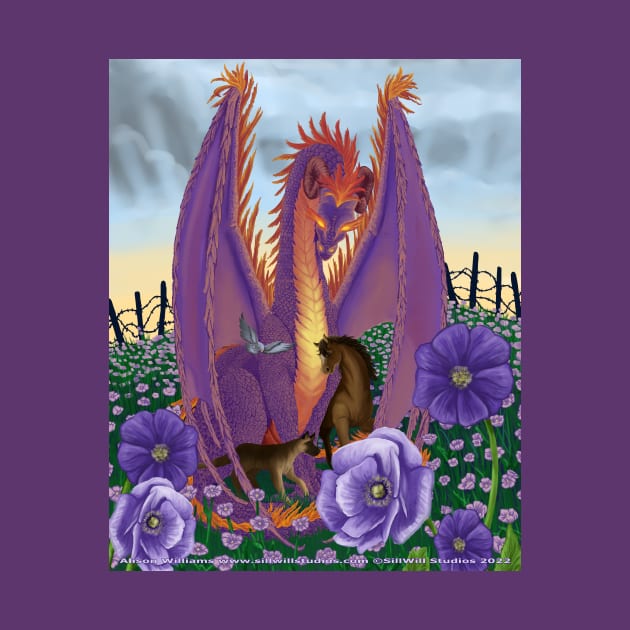 The Purple Poppy Dragon by SillWill Studios