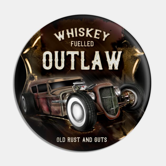 Whiskey Fuelled Outlaw Pin by hardtbonez