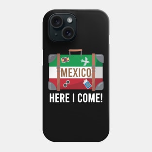 I love Mexico. Mexico flag suitcase travel design Phone Case