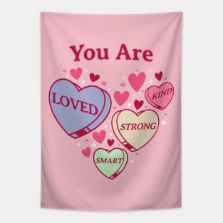 Teacher Valentine Day Retro Heart Candy - Cute Self Love Tapestry