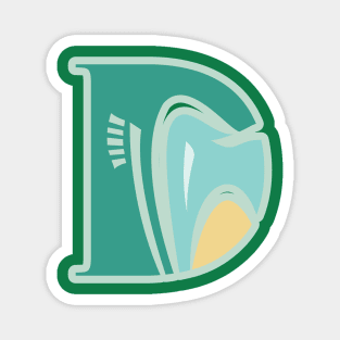 Healthy Dental Care Letter D logo design. Dentist and dental clinic vector logo design. Magnet