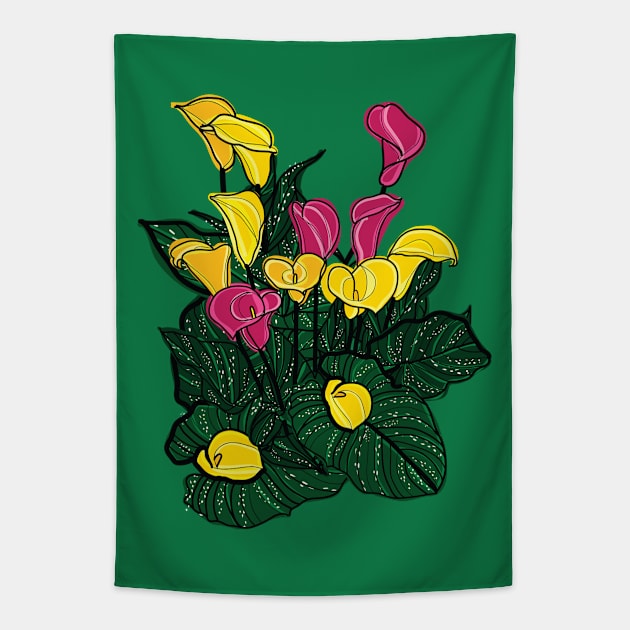 Calla Lilies Tapestry by CindyS