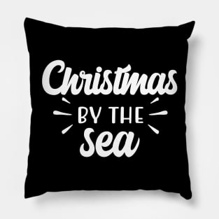 Christmas by the sea, white Pillow