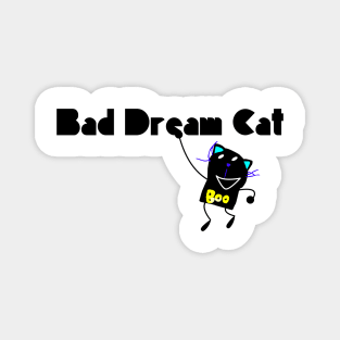 Bad Dream Cat Logo (White) Magnet