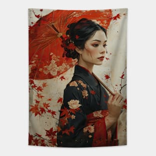 Red Umbrella Tapestry