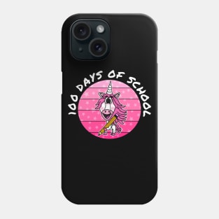 100 Days Of School Unicorn Kindergarten Teacher 2023 Phone Case