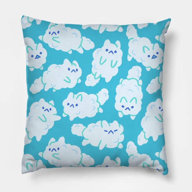 Cloud Cat Pattern Pillow by knitetgantt