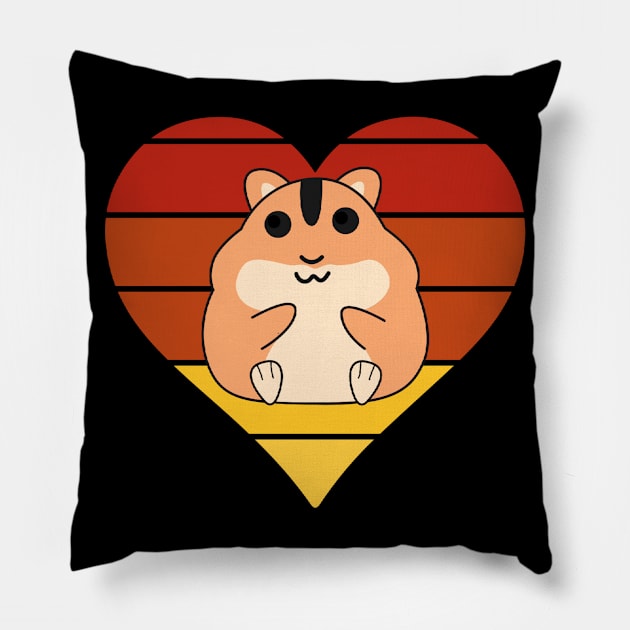 Love Hamster Heart Hamsters Pillow by fromherotozero