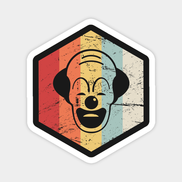 Retro Vintage Creepy Clown Icon Magnet by MeatMan