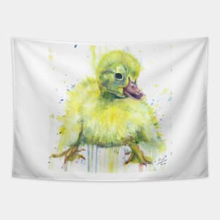 DUCKLING watercolor portrait Tapestry