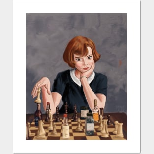 The Magic of Queens Gambit on a Chess Poster Handmade Prints 