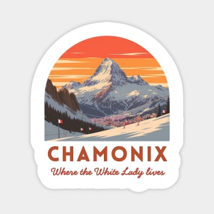 Chamonix, French Alps Winter Sports Souvenir Magnet