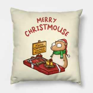 Merry Christmouse Funny Mouse Trap Pillow