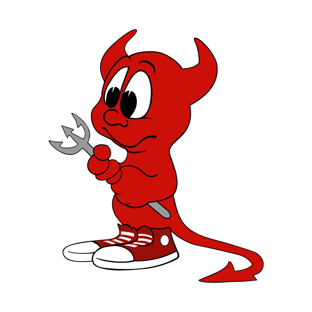 Cartoon Devil Holding Pitchfork by PatrioTEEism