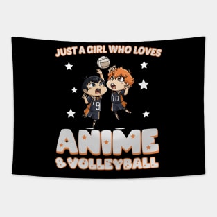 Just a girl who loves anime and volleyball - chibi anime Tapestry