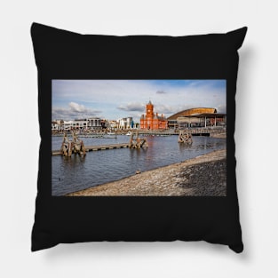 Mermaid Quay, Cardiff Bay, Wales Pillow