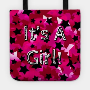 It's A Girl! Pink Stars Tote