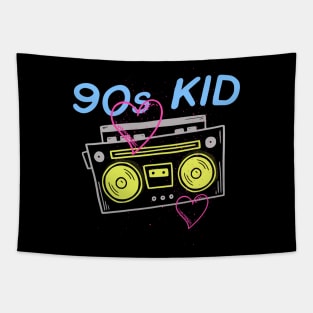 90's Kid Retro Aesthetic Cassette Player Tapestry