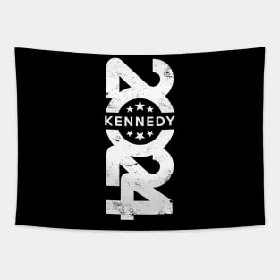 White Vertical Kennedy 2024 logo Tapestry