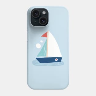 Blue sailing boat Phone Case