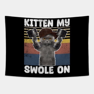 Kitten My Swole On Tapestry