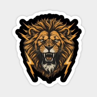 Powerful Roaring Lion Digital Art Magnet